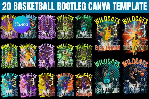 20 Basketball Bootleg Canva Template: Your Toolkit for Bold, Streetwear-Inspired Designs