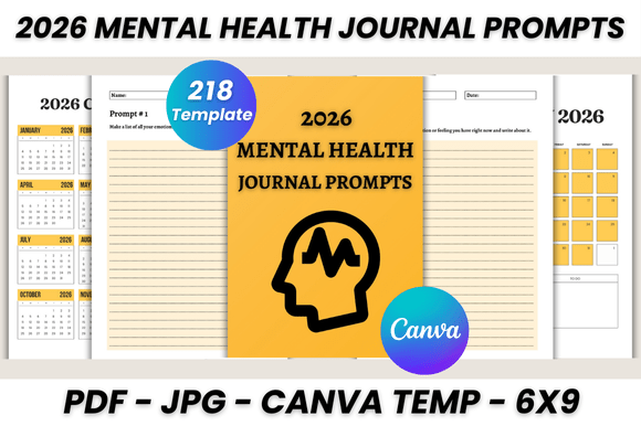 2026 Mental Health Journal Prompts Canva: A Complete Planner Template