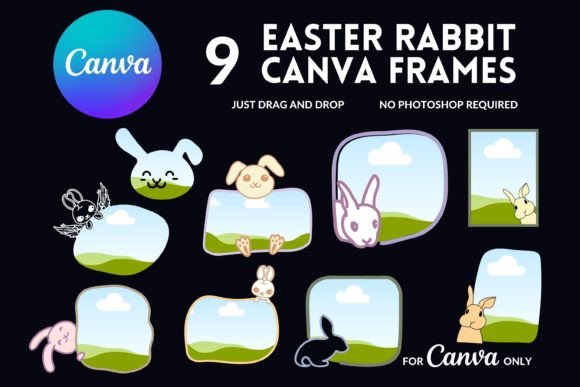 Bunny Canva Frame, Easter Rabbit: A Charming Design Asset