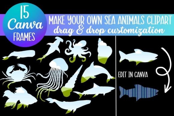 Design Custom Sea Life Graphics with Canva Frames