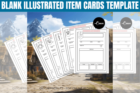 Elevate Your Game: Blank Illustrated Item Cards Template