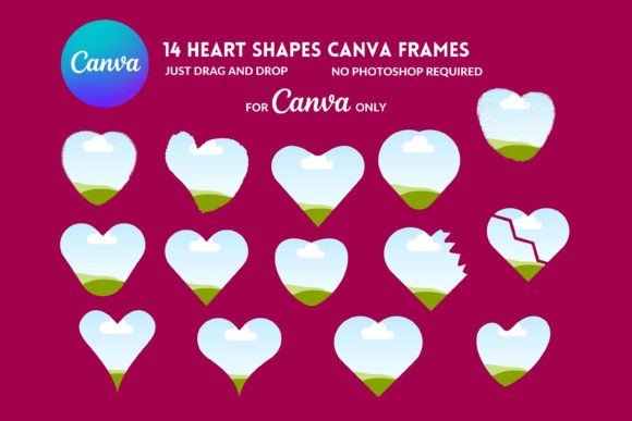 Heartfelt Canva Frames: Handdrawn Hearts for Every Project