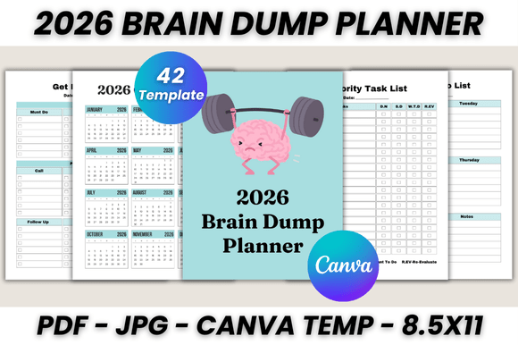 Master Your 2026 Goals with the Ultimate Brain Dump Planner Canva Template