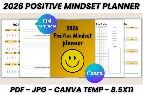 Master Your 2026 with the Positive Mindset Planner Canva Template