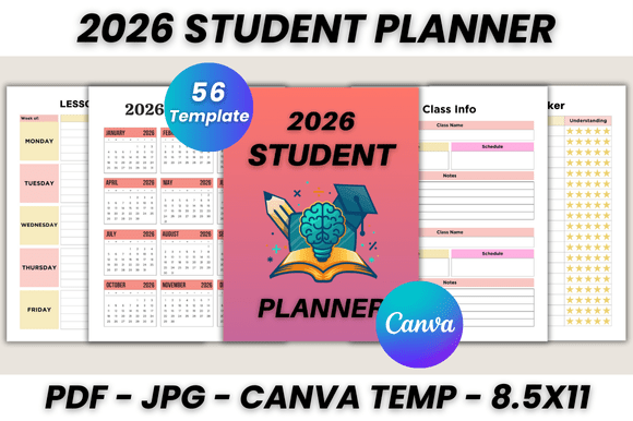 Organize Your Academic Life: The 2026 Student Planner Canva Template