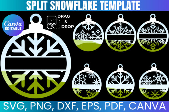 Split Snowflake Canva Template: A Festive Design Bundle