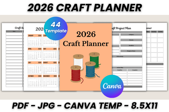 Streamline Your Artistry with the 2026 Craft Planner Canva Template
