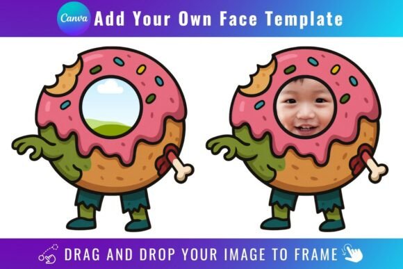 Zombie Donut Add Your Own Face Template: A Playful Design Asset
